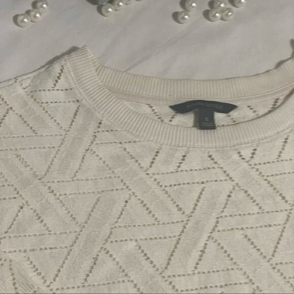 Banana Republic Geo Lace Sweatshirt Cream Size Small - Picture 12 of 13